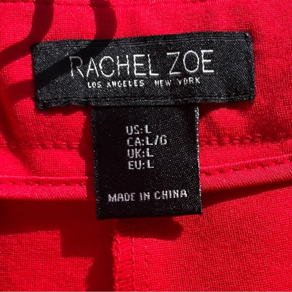 Rachel Zoe red hi-rise flare wide leg pant size large - Picture 3 of 17